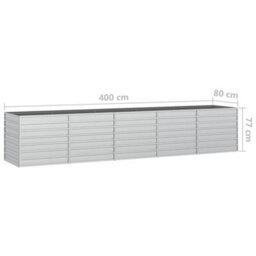 Walplus Garden Raised Bed 400X80X77 Cm Galvanized Steel Silver - thumbnail 7