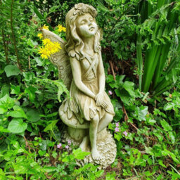 Spa Stone Cast Gazing Fairy Of The Forest Ornament Ca18 - thumbnail 1