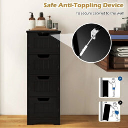 Modern Floor Storage Cabinet Freestanding Bathroom Cabinet With 4 Drawers - thumbnail 4