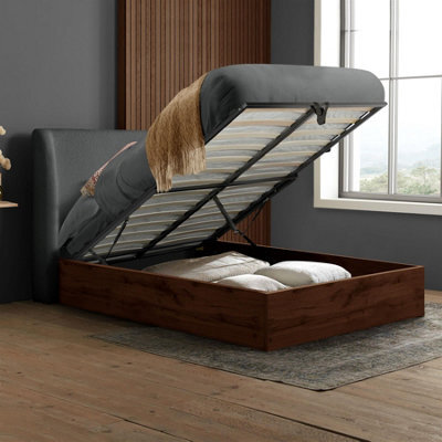 Halfden King Ottoman Storage Bed Oak And Grey Birlea - image 1