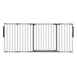 Safetots Premium Multi Panel Room Divider, Up To 181Cm Wide, Grey, 70Cm Tall, Flexible Barrier With Door For Baby And Toddler