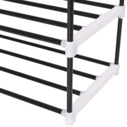 Berkfield Durable Shoe Rack With 4 Shelves Metal And Plastic Black - thumbnail 5