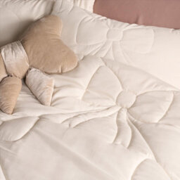 Ohs Bow Lattice Coverless 7.5 Tog Duvet Bedding Set With Pillowcase - Ivory - thumbnail 3