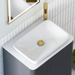 Royal Bathrooms Avenza 600mm Matt Obsidian Black Wall Hung Bathroom Countertop Vanity Unit 1 Drawer With Qubix Basin - thumbnail 7