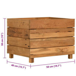 Berkfield Durable Raised Bed 50X40X38 Cm Recycled Teak And Steel - thumbnail 8