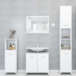 Vidaxl Bathroom Cabinet White 30X30X183.5 Cm Engineered Wood - thumbnail 4