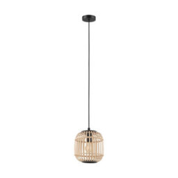 Stylish Black Wicker Cage Hanging Pendant Light - 1X 28W E27 - thumbnail 1