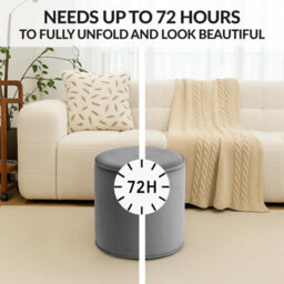 istyle mode Round Shape Velvet Bean Bag Pouffe Foot Rest - 40Cm Silver - thumbnail 4