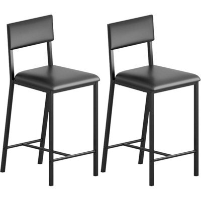 2 Upholstered Chairs Dining Chair Kitchen Counter Height Chair W/ Backrest & Padded Seat - image 1