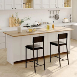 2 Upholstered Chairs Dining Chair Kitchen Counter Height Chair W/ Backrest & Padded Seat - thumbnail 6