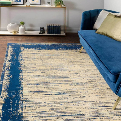 Twilight Gold Abstract Modern Bordered Rug For Living Room And Bedroom-200Cm X 290Cm - image 1