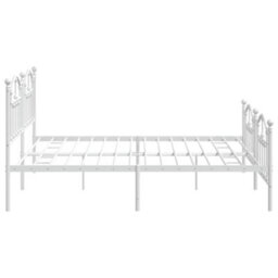 Berkfield Metal Bed Frame With Headboard And Footboard White 193X203 Cm - thumbnail 6