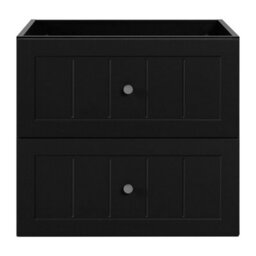 Heze Furniture Gusto Scandi Style 2 Drawer Wall Cabinet Vanity Unit With Worktop 60Cm Black - thumbnail 3