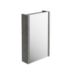 Plum&clay Walter Grey Wood Single Mirrored Cabinet (W)500mm - thumbnail 1