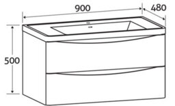 Plum&clay Eden Gloss White Wall Hung Vanity Unit With Resin Basin (W)900mm - thumbnail 8