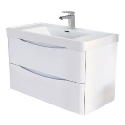 Plum&clay Eden Gloss White Wall Hung Vanity Unit With Resin Basin (W)900mm