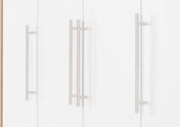 Seconique Seville 4 Door 2 Drawer Wardrobe White High Gloss And Light Oak Effect Veneer - thumbnail 7