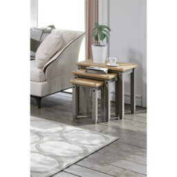 3-Piece Nest Of Grey Coffee Side Tables Wax Mexican - thumbnail 6
