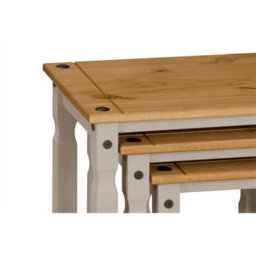 3-Piece Nest Of Grey Coffee Side Tables Wax Mexican - thumbnail 2