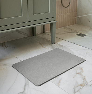 Wudumat - Pastel Grey - Diatomite Stone Mat - Diatomaceous Earth Bath Mat - 60X39Cm - image 1