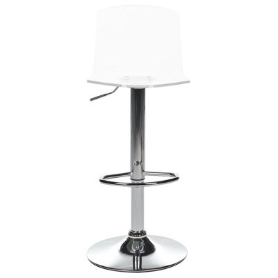 Wyld and Coco Set Of 2 Transparent Acrylic Swivel Gas Lift Bar Stools With Footrest, 82-103 Cm. - image 1