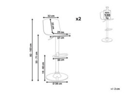 Wyld and Coco Set Of 2 Transparent Acrylic Swivel Gas Lift Bar Stools With Footrest, 82-103 Cm. - thumbnail 5