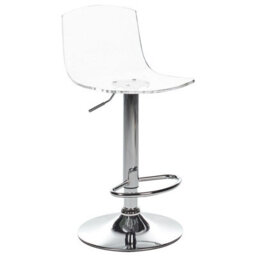Wyld and Coco Set Of 2 Transparent Acrylic Swivel Gas Lift Bar Stools With Footrest, 82-103 Cm. - thumbnail 4