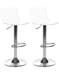 Wyld and Coco Set Of 2 Transparent Acrylic Swivel Gas Lift Bar Stools With Footrest, 82-103 Cm. - thumbnail 3