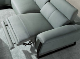 Angel Cerda Left Chaise Longue Relax Sofa In Turquoise Green Leather - thumbnail 5