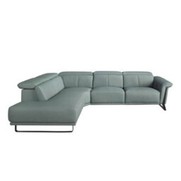 Angel Cerda Left Chaise Longue Relax Sofa In Turquoise Green Leather - thumbnail 2