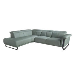 Angel Cerda Left Chaise Longue Relax Sofa In Turquoise Green Leather - thumbnail 1