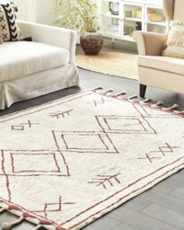 Beliani Rug Kenitra Off-White 140 X 200 Cm Cotton - thumbnail 2