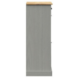 Berkfield Shoe Cabinet Vigo 60X35X96 Cm Grey Solid Wood Pine - thumbnail 6