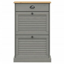 Berkfield Shoe Cabinet Vigo 60X35X96 Cm Grey Solid Wood Pine - thumbnail 5