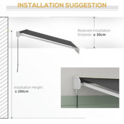 Outsunny 4 X 3(M) Electric Retractable Awning Sun Canopies For Door Window - thumbnail 8