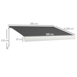 Outsunny 4 X 3(M) Electric Retractable Awning Sun Canopies For Door Window - thumbnail 3