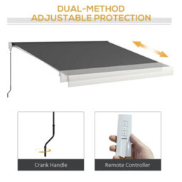 Outsunny 4 X 3(M) Electric Retractable Awning Sun Canopies For Door Window - thumbnail 4