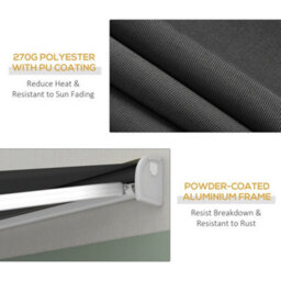 Outsunny 4 X 3(M) Electric Retractable Awning Sun Canopies For Door Window - thumbnail 6
