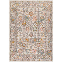 Livabliss Ankara-Vintage Pink Grey Traditional Boho Living Dining Bedroom Rug 200 X 275 Cm Easy Care, Non Shedding - thumbnail 1