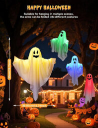Halloween Decorations Outdoor - 2Pcs Halloween Hanging Light Up Ghost, Outdoor Spooky Decorations For Yard Tree Lawn Garden Party - thumbnail 2