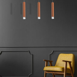 Milagro Copper Designer 15W Led Triple Pendant Copper / Rose Gold Industrial Chic Cylindrical Shape - thumbnail 8