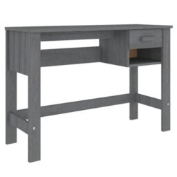 Berkfield Desk Dark Grey 110X40X75 Cm Solid Wood Pine - thumbnail 2
