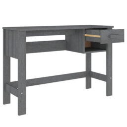 Berkfield Desk Dark Grey 110X40X75 Cm Solid Wood Pine - thumbnail 7