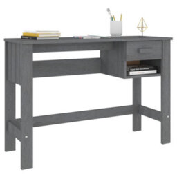Berkfield Desk Dark Grey 110X40X75 Cm Solid Wood Pine - thumbnail 4
