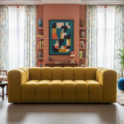 Three Seater Contemporary Sofa Baloo Mustard - image 1