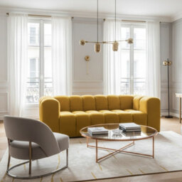 Three Seater Contemporary Sofa Baloo Mustard - thumbnail 3