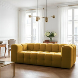 Three Seater Contemporary Sofa Baloo Mustard - thumbnail 2