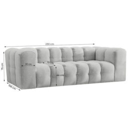 Three Seater Contemporary Sofa Baloo Mustard - thumbnail 4