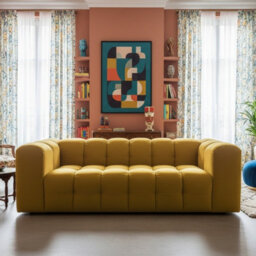 Three Seater Contemporary Sofa Baloo Mustard