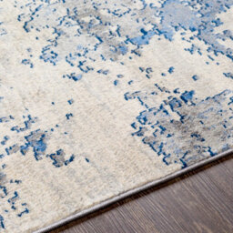 Livabliss Monaco-Abstract Blue Grey Ivory Modern Marble Living Dining Bedroom Rug 200 X 290 Cm Easy Care, Non Shedding - thumbnail 3